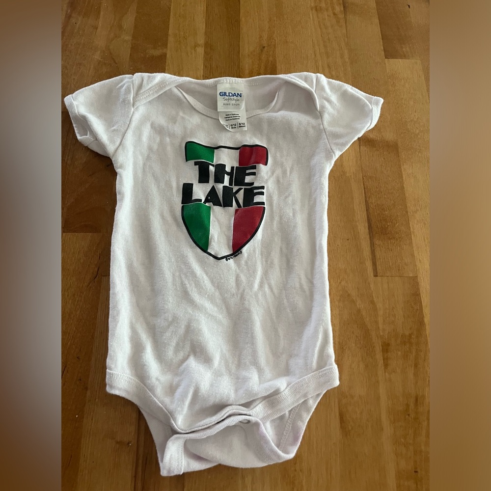 “The Lake”, Newton, mass baby onesie